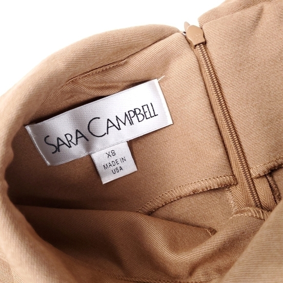 Sara Campbell Tan Beige Brown Colorblock Plaid Dress Sz Xs - Picture 7 of 12